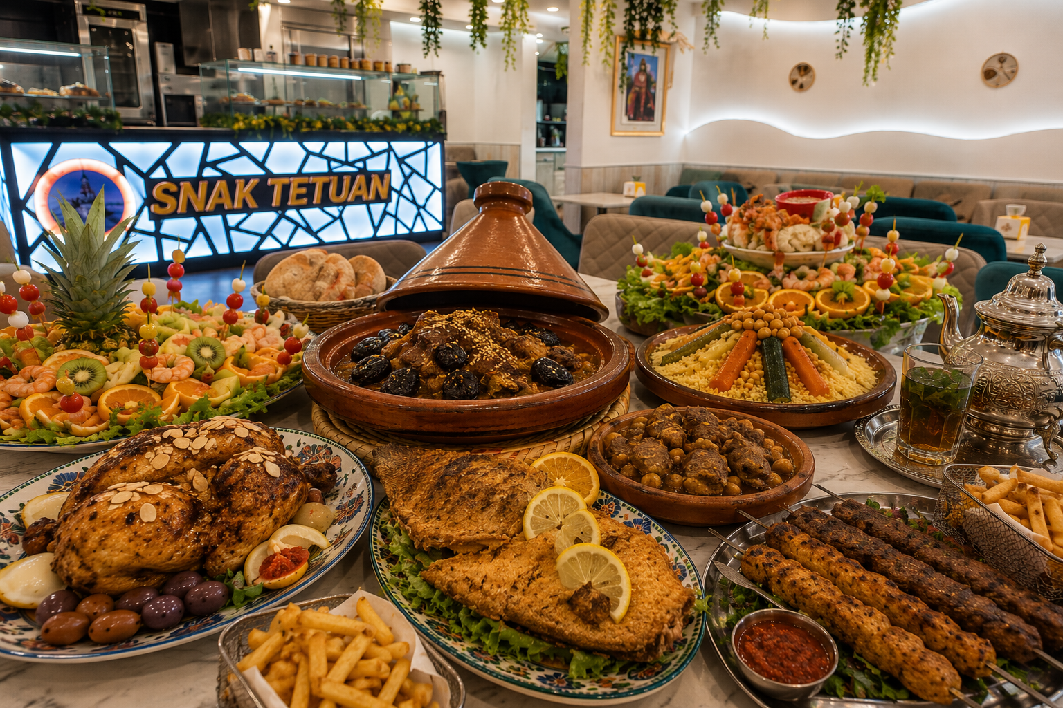 Festín de cocina marroquí en Snack Tetuán